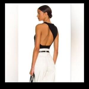 Misha Collection Black Cut Out One-piece Bodysuit SIZE 4 SMALL